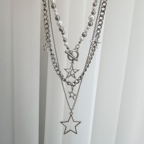 Juego De 3 Collares Con Colgante De Estrella De Cadena Ajust
