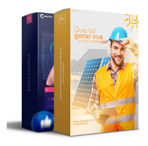 Pack 450 Artes Energia Solar Editável Photoshop +bônus