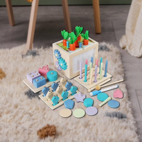Juego De Juguetes Montessori Para Atar Cuentas, Formas Y