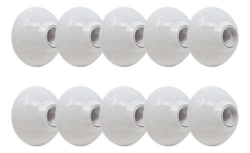 Pack 10 Portalámparas Bticino Para Foco Pbt Blanco Circular Blanco