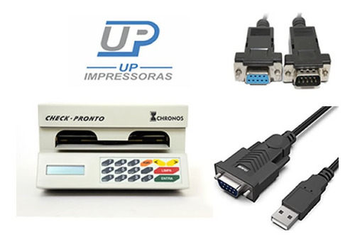 Cabo Impressora De Cheque Chronos E Adaptador Usb 3 Metros