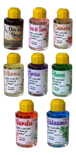 Kit 5 Óleos De Unção 10ml Azeite Igreja Lembrancinhas