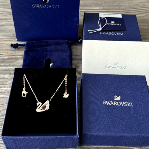 Collar Swarovski Dancing Swan Cisne Rosa + Kit De Regalo