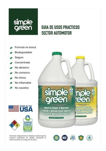 Imagen 2 de 3 de Simple Green Desengrasante Ecologico Y Seguro Certificado
