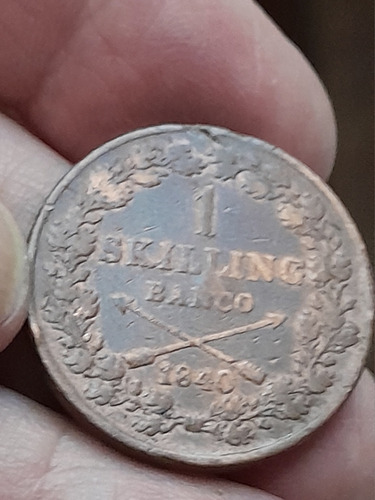 Moneda Suecia 1 Skilling 1840 Km# 642 Ref 323