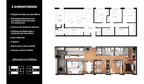 Imagen 1 de 10 de Apartamento De 3 Dormitorios En Carrasco Con Parrillero