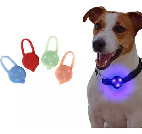 Llavero Colgante Para Collar De Mascotas Luz Led Perro Gatos
