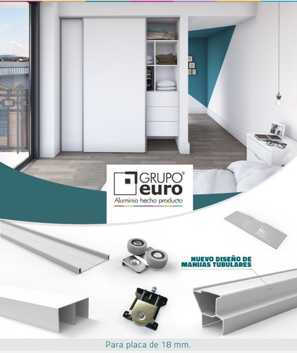 Kit Integral Frente Placard 1,5mts Aluminio Smart Grupo Euro