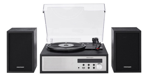 Tocadiscos Bluetooth Y Radio Crosley Cr7022a-bk Y Altavoces