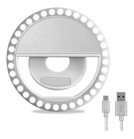 Imagen 2 de 10 de Aro Luz Led Celular Selfies Recargable Anillo Ring Light Usb