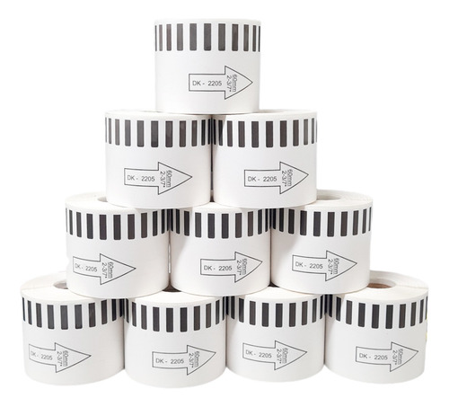 12 Rolos Etiqueta Dk 2205 Etiqueta Compativel 60mm Dk2205 Cor Branco