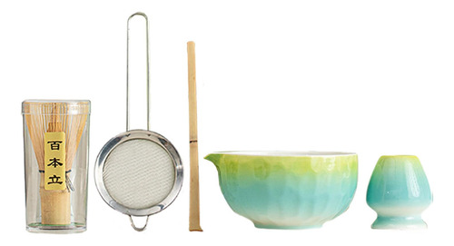 5pcs Matcha Set, , Japonés, Utensilios Artesanales Azul