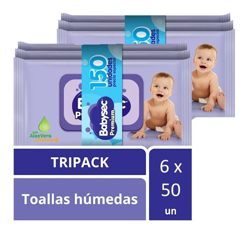 Pack X 2 Toallitas Húmedas Babysec Premium X150