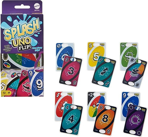 Uno Flip Splash Juego De Cartas A Juego Con 112 Cartas De 2