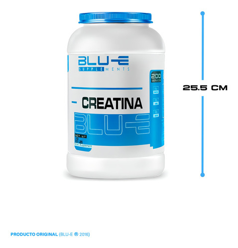 Creatina Blu-e Monohidratada 1k 200 Servicios Sabor Natural