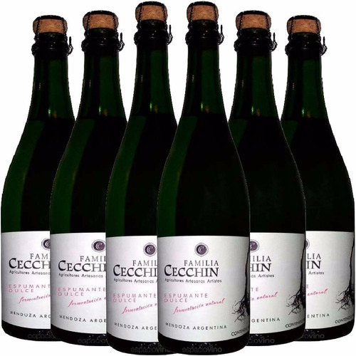 6x Espumante Cecchin Moscatel Ferment Natural Uvas Orgánicas