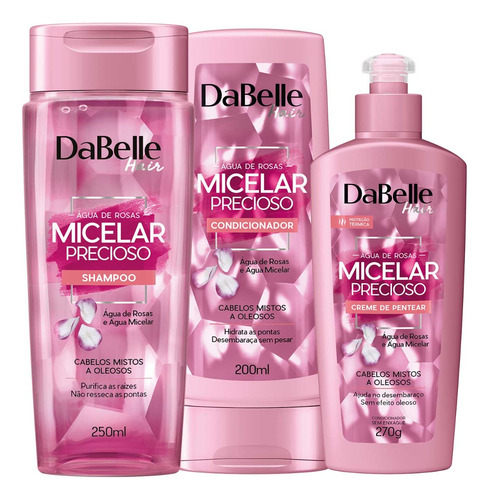 Kit Dabelle Hair Micelar Shampoo Condicionador E Creme 3p