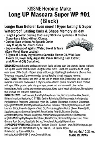 Máscara Heroine Make Long & Curl Up Waterproof Black Wp 01