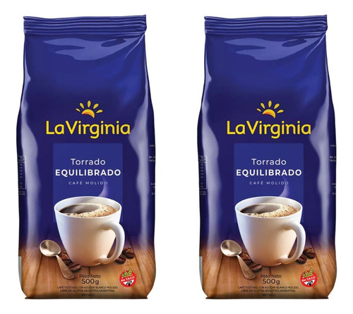 Cafe Molido La Virginia Torrado Equilibrado 500 Gr X 2 Unid