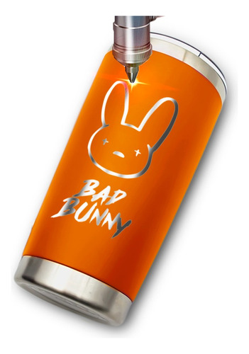 Termo Yite Naranja 500 Ml Bad Bunny Logo Conejo