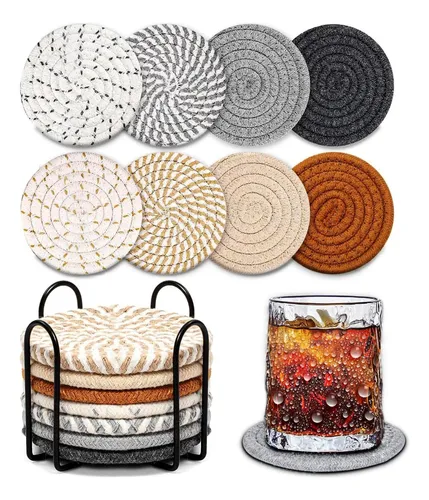 comprar Juego De 8 Posavasos Para Bebidas, Posavasos Tejidos De Con