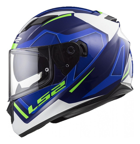 Casco Ls2 320 Stream Evo Axis Blu-whi Doble Visor Nuevo