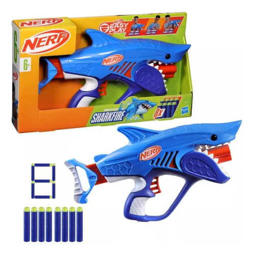 Nerf Wild Sharkfire Easy Play 8 Dardos Hasbro