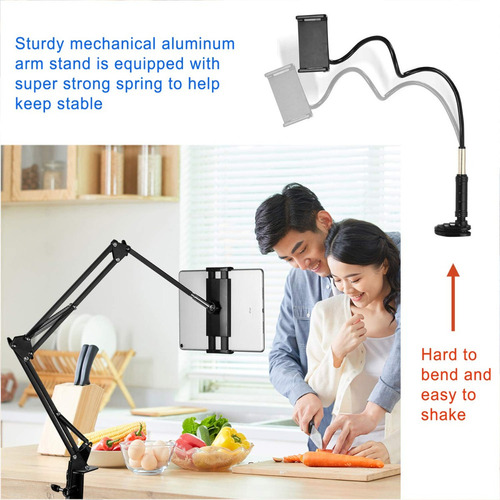 Soporte Celular Tablet Brazo Flexible Ajustable Con Clip