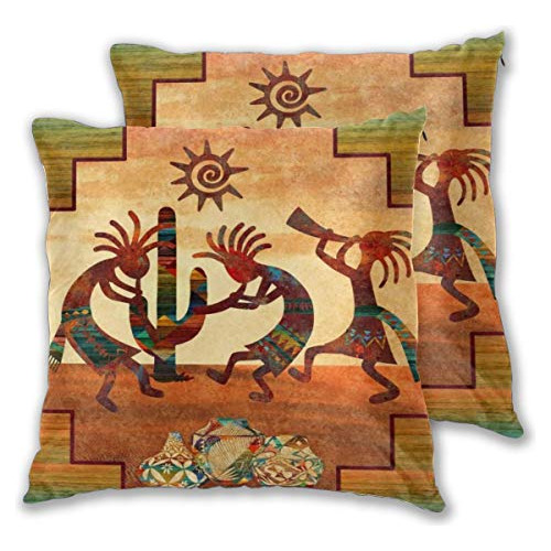 Southwest Native American Kokopelli Square Decoración Para E