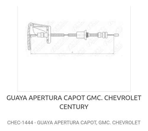 Guaya Apertura Capot Blazer/century (2.02 Ctm)