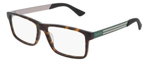 Gucci Gg0692o 005 Square Shape Oftalmico Carey Verde