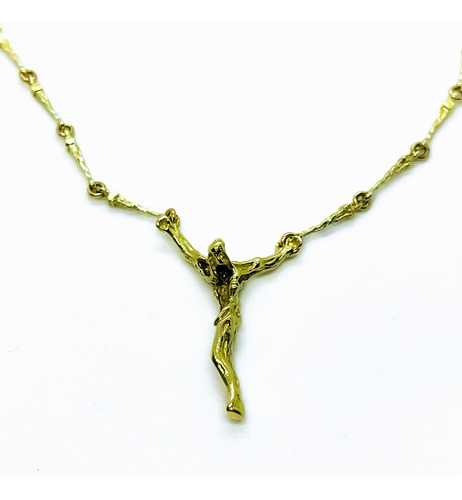 Cadena Collar Clavos Y Cristo Dalí Oro 18k Única 47 Cm