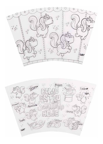 Imagem 7 de 8 de Copo Canudo Para Colorir 500ml - Unicórnio Do Dia