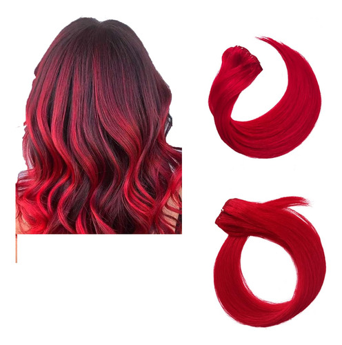 Extensiones De Cabello Color Rojo - Cabello 100% Natural