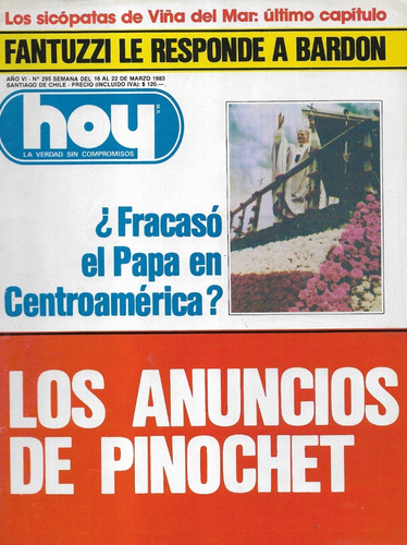 Revista Hoy 295 / 22 Marzo 1983 / Fracaso Del Papa Centroame