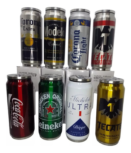 Termo Lata Con Diseño De Cervezas 