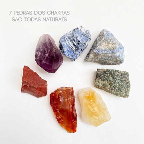 Pendulo De Cristal Natural + 7 Pedras Dos Chakras