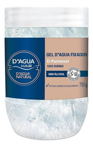 Gel D'água Fixador 750g Diário Provitamina B5 D'água Natural