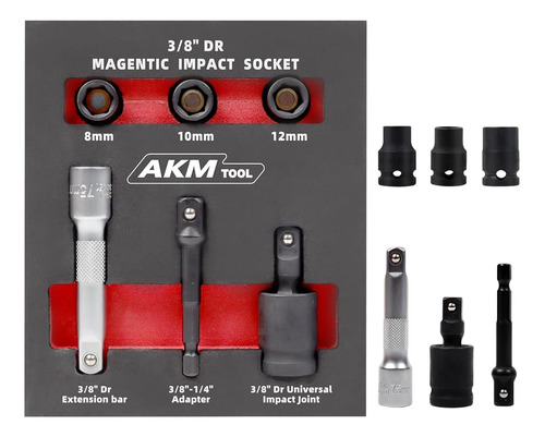 Akm Tool Juego De Dados Magnéticos De 3/8 , Juego De Dados D