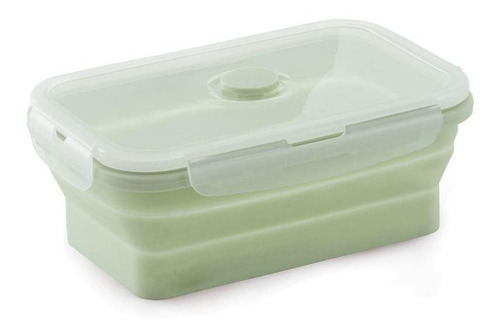 Marmita Porta Alimentos Silicone Retrátil 450ml Verde Mimo