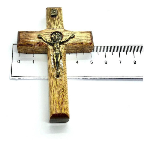 Crucifixo Carro Parede Cruz Sagrada Medalha São Bento Stlr 4