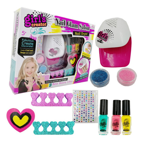 Kit Uñas Para Niñas Accesorios Kit Manicure Juguete Esmaltes