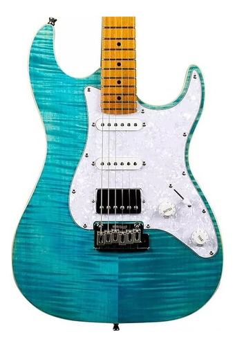 Guitarra Eléctrica Ocean Blue Jet Guitars Js450 Material Del Diapasón Maple Orientación De La Mano Diestro