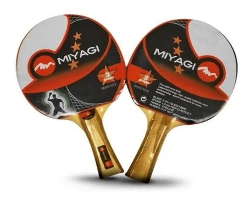 Par De Raquetas De Ping Pong O Tennis Miyagi 3 Estrellas