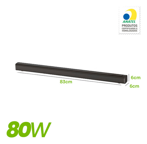 Caixa De Som Sound Bar Home Theater Bluetooth Para Tv Cinema 80w Cor Preto Boyu Cell
