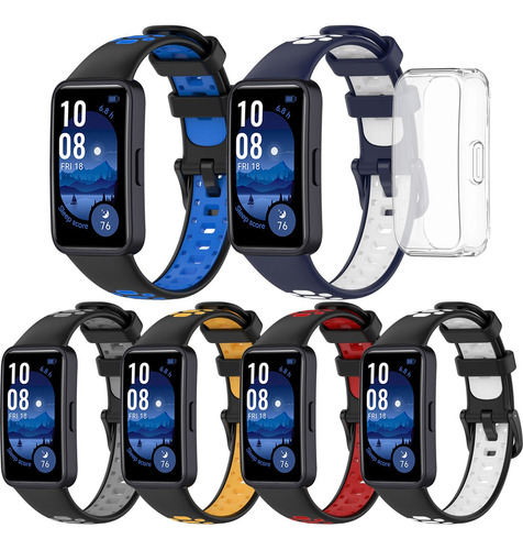 6 Correa Silicon + Tpu Funda Para Huawei Smartwatch Band 9 8