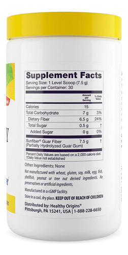 Suplemento Healthy Origins Fiber All Natural 225 Ml