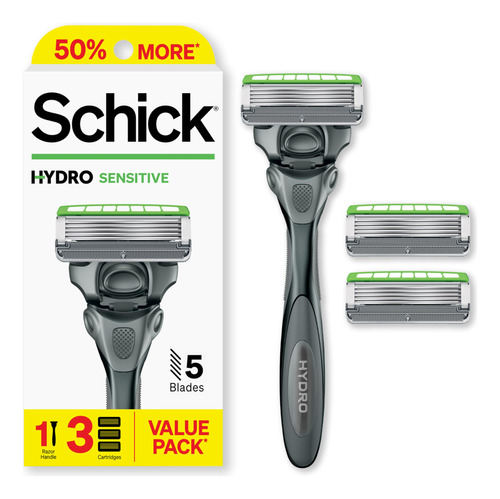 Schick Maquinilla De Afeitar Hydro Sensible, 1 Mango De Afei