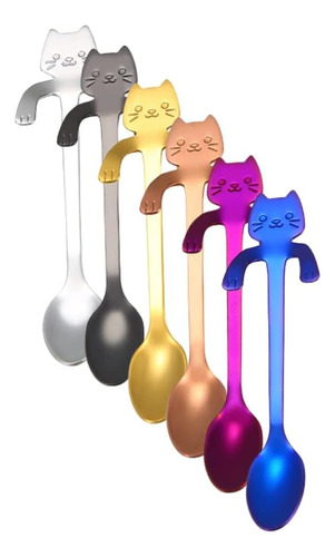 Juego De 6 Cucharas Para Gatos, Cucharas Para Té Y Café, Taz