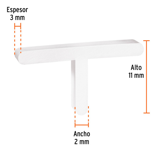 Bolsa C/ 200 Separadores T De 2 Mm De Losetas, Truper.103202